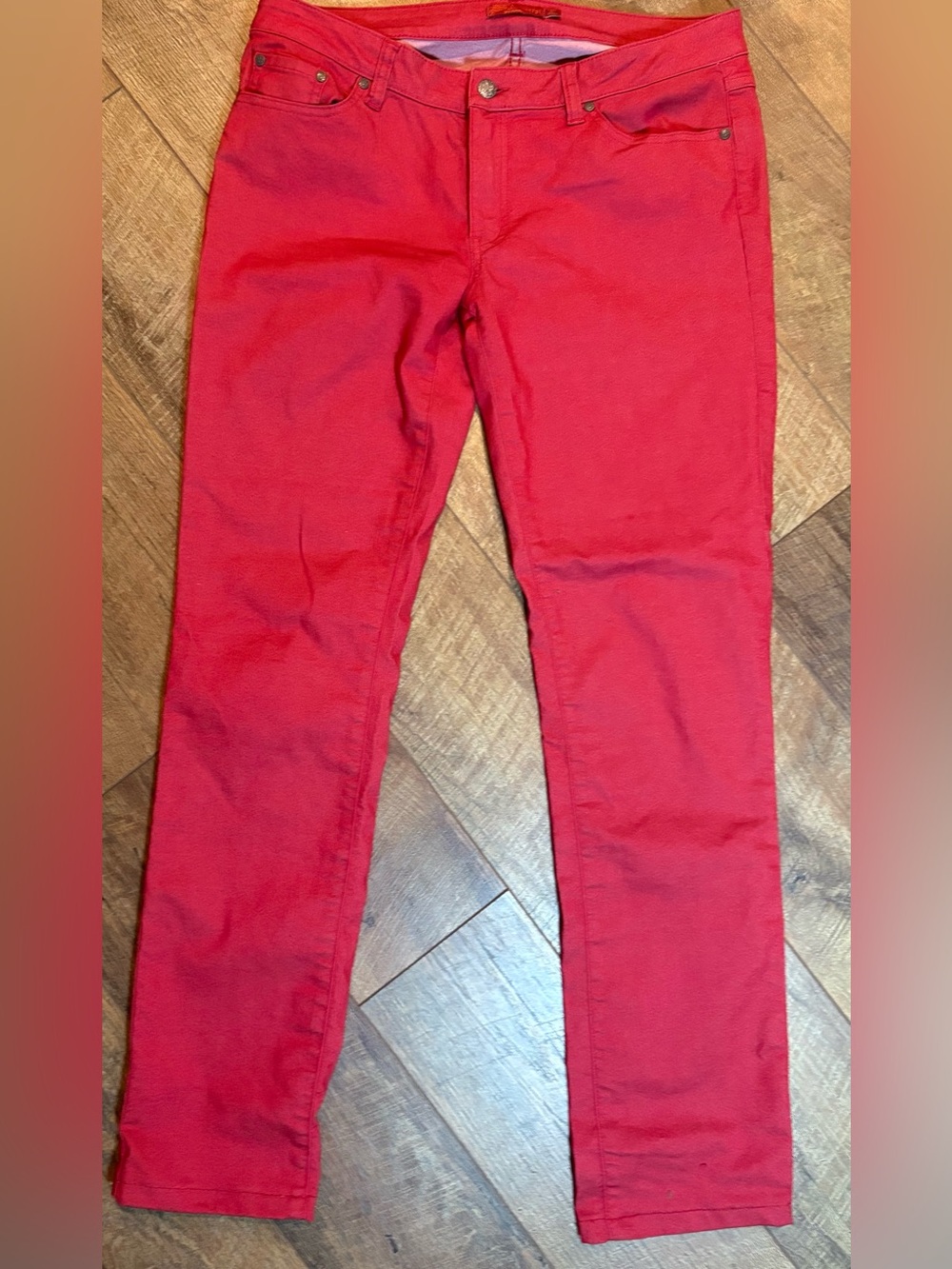 prAna Kara Jeans Womens 12/31 Red Skinny Stretch Organic Cotton